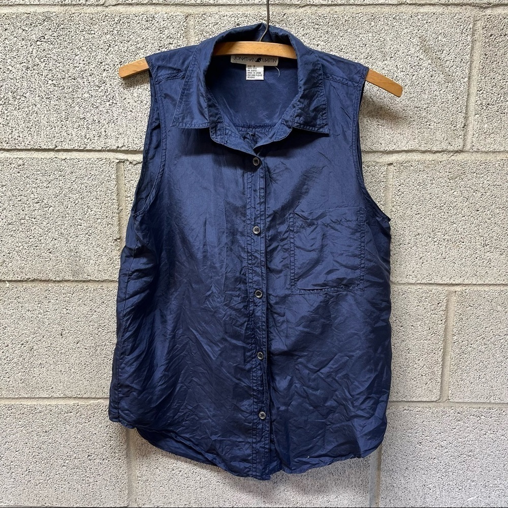 Vintage Jonathan Martin Silk Button Down Tank